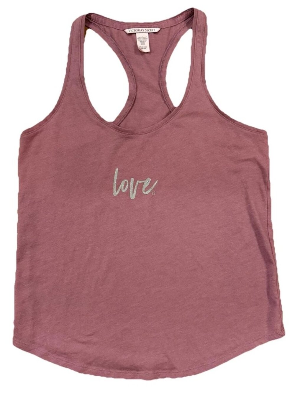 Y2k VTG VICTORIA'S SECRET Racerback Love Tank Top Womens Size XS